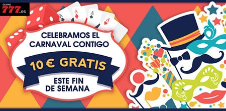 Noticia de casino777.es – Bonos de 10€ en Carnaval