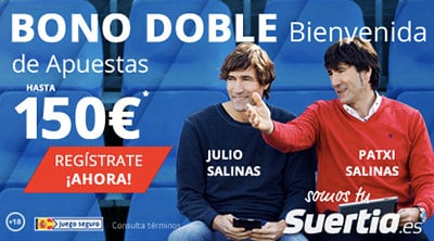 Noticia de suertia.es – Nuevo Bono Doble de Bienvenida de hasta 150€ y Promo Combi Explosiva hasta 30€