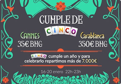 Noticia de tombola.es – Cumple de Cinco con 7.000€ en Premios