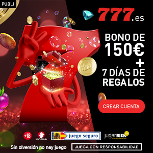 Noticia de casino777.es – Bono de bienvenida del 100% hasta 150€ y 7 días de regalos gratis